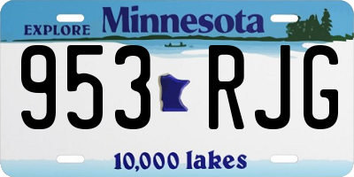 MN license plate 953RJG
