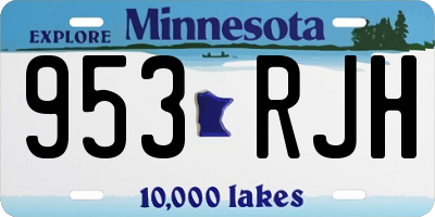 MN license plate 953RJH