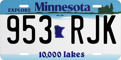 MN license plate 953RJK