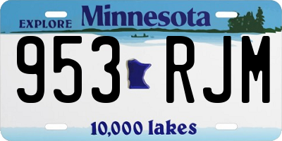 MN license plate 953RJM