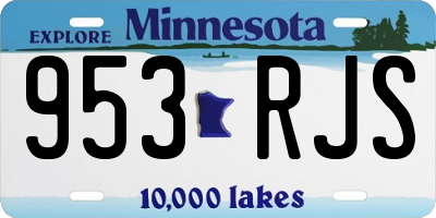 MN license plate 953RJS