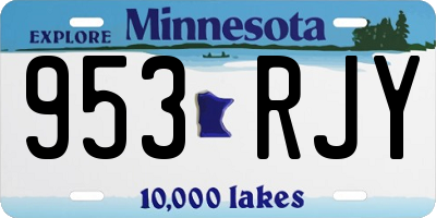 MN license plate 953RJY