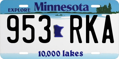 MN license plate 953RKA