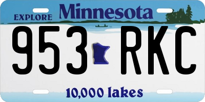 MN license plate 953RKC