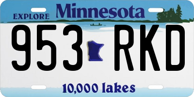 MN license plate 953RKD