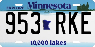 MN license plate 953RKE