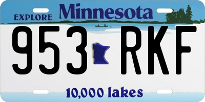 MN license plate 953RKF