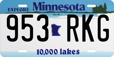 MN license plate 953RKG