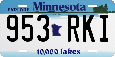 MN license plate 953RKI