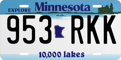 MN license plate 953RKK