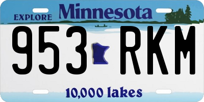 MN license plate 953RKM