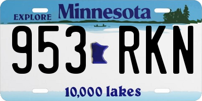 MN license plate 953RKN