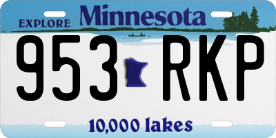 MN license plate 953RKP