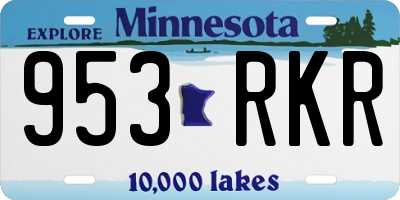MN license plate 953RKR