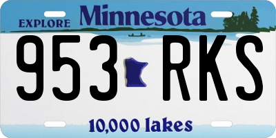 MN license plate 953RKS