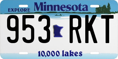MN license plate 953RKT