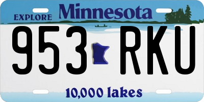 MN license plate 953RKU