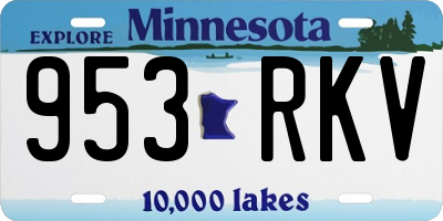 MN license plate 953RKV