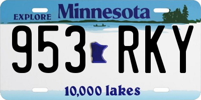MN license plate 953RKY