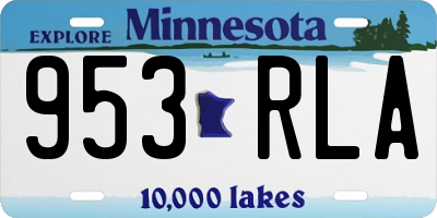 MN license plate 953RLA
