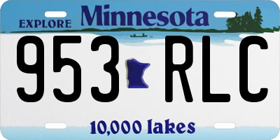 MN license plate 953RLC