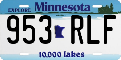 MN license plate 953RLF