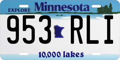 MN license plate 953RLI