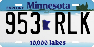 MN license plate 953RLK