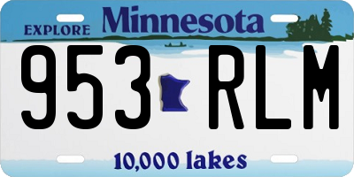 MN license plate 953RLM