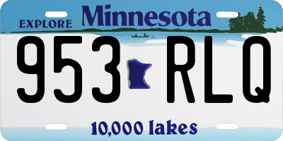 MN license plate 953RLQ