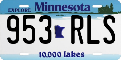 MN license plate 953RLS