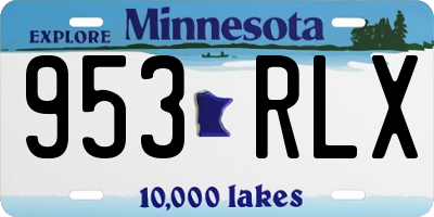 MN license plate 953RLX