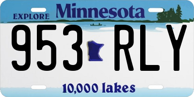 MN license plate 953RLY