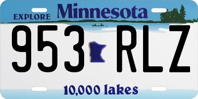 MN license plate 953RLZ