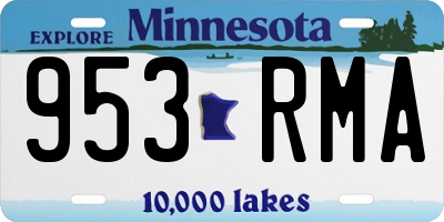 MN license plate 953RMA