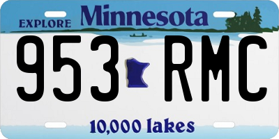MN license plate 953RMC