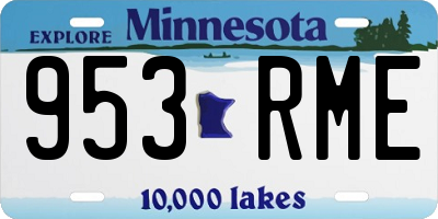 MN license plate 953RME