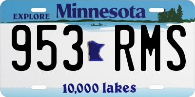 MN license plate 953RMS