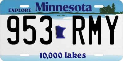 MN license plate 953RMY