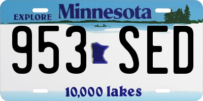MN license plate 953SED