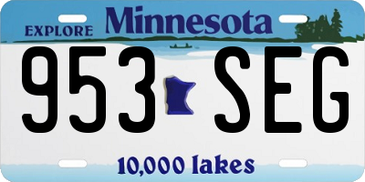 MN license plate 953SEG
