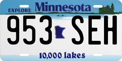 MN license plate 953SEH