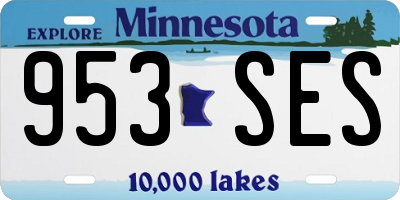 MN license plate 953SES