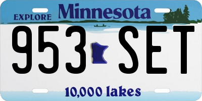 MN license plate 953SET