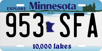 MN license plate 953SFA