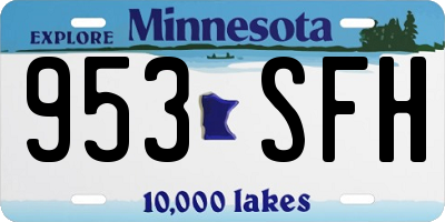 MN license plate 953SFH