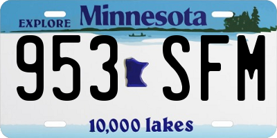 MN license plate 953SFM
