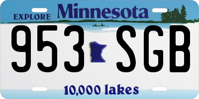 MN license plate 953SGB