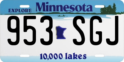 MN license plate 953SGJ