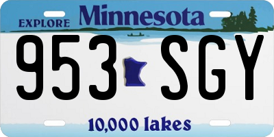 MN license plate 953SGY